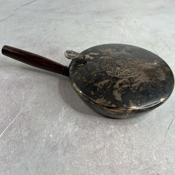 Vtg Italy Silent Butler Crumb Catcher Ash Tray Wood Handle El De Uberti - Picture 1 of 9